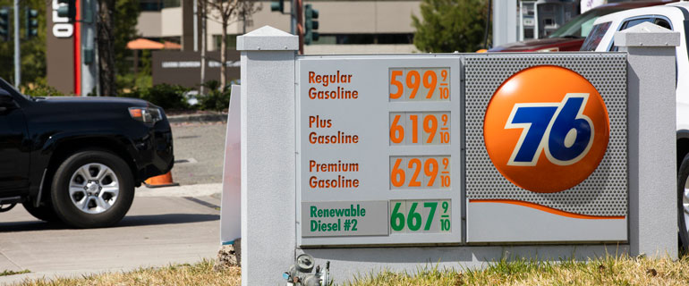High Gas Prices at 76 Octane Forecourt