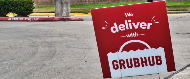 GrubHub Delivery Promo Sign
