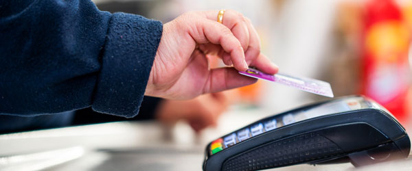 Customer Swiping their Debit Card