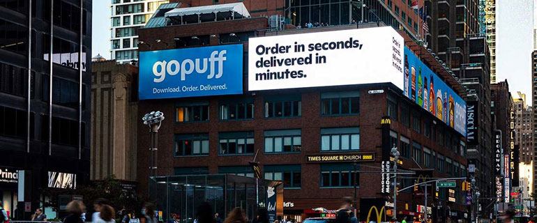 GoPuff ad in New York City