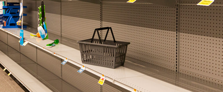 Empty Grocery Store Shelves