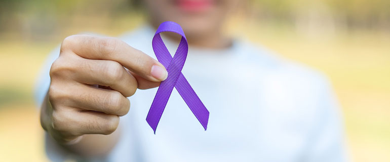 Fighting Alzheimer's Purple Ribbon
