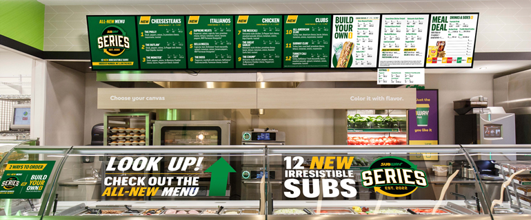 Subway store with a new sandwich menu