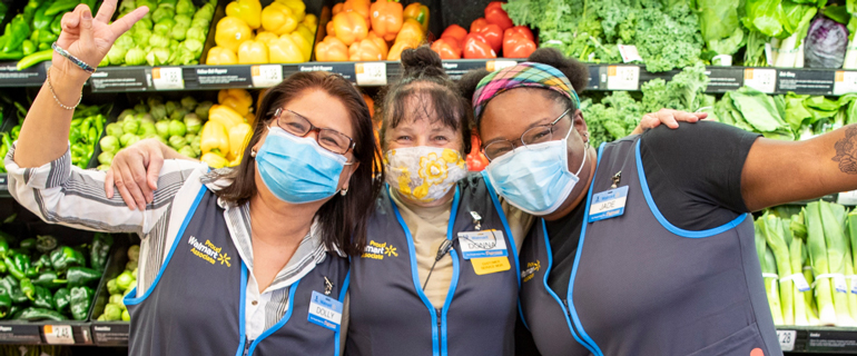 A Happy Team of Staff Members at Walmart
