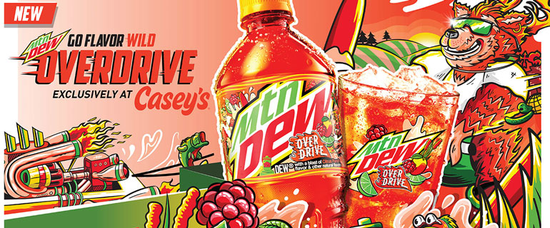 Casey's Exclusive MTN DEW OVERDRIVE Flavor