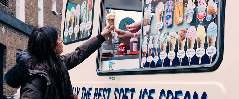 Ice Cream Truck with Customer