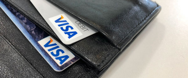 Visa Cards in a wallet