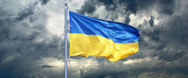 Ukrainian Flag Waving