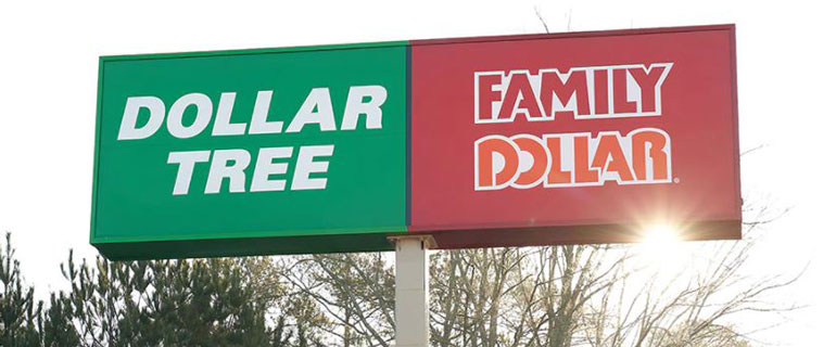 Dollar Tree and Family Dollar Store Signs