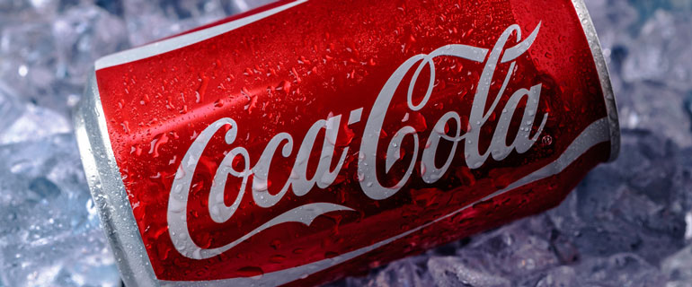 Cold Coca Cola Can in Ice