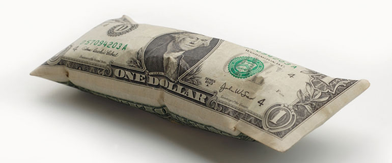US Dollar Bill Inflated