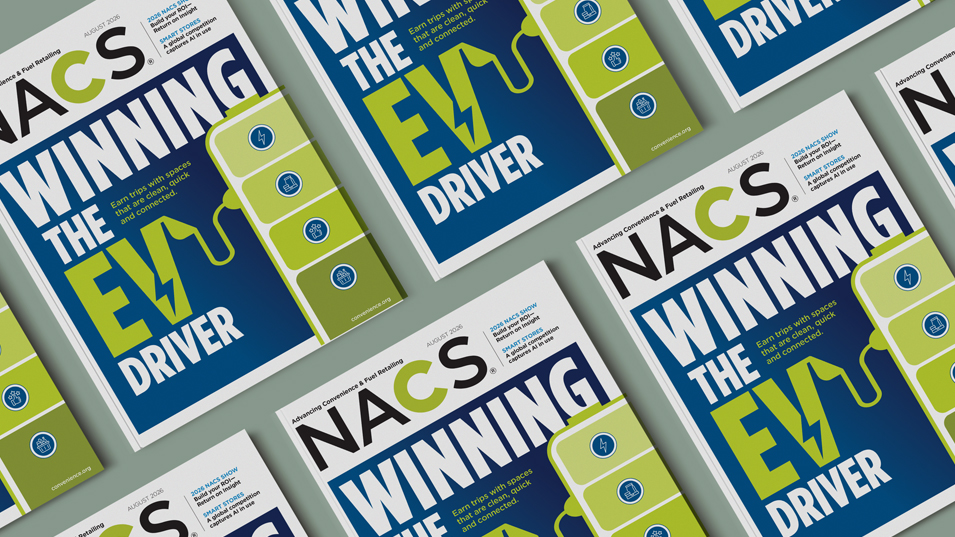 Repeating image of the cover of the August 2026 issue of NACS Magazine.