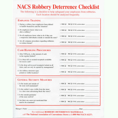 NACS Robbery Deterrence Checklist