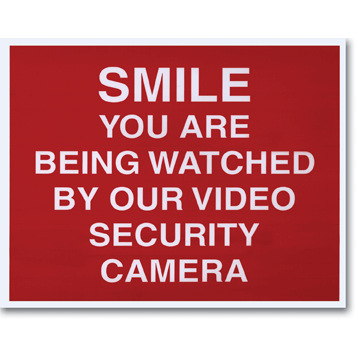 NACS Robbery Deterrence - Smile You Are Being Watched by Our Video Security Camera (Back Adhesive Decals)