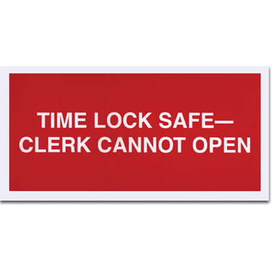 NACS Robbery Deterrence - Time Lock Safe (Back Adhesive Decals)