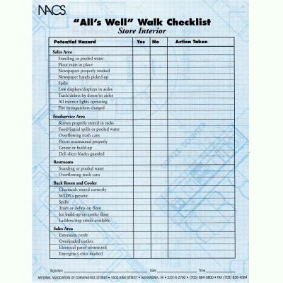 NACS All's Well Safety Checklist